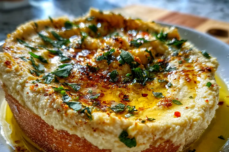 Cooking Hummus with Warm Bread